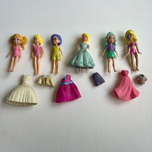 Polly Pocket Dolls & Clothing Lot